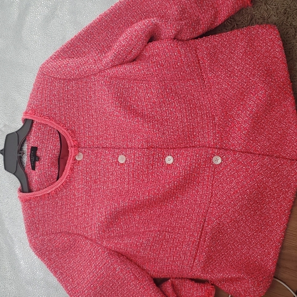 TALBOTS HOT PINK  TWEEDED BLAZER/JACKET - Picture 6 of 13